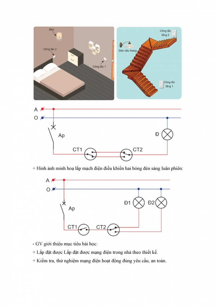 Giáo án và PPT công nghệ 9 lắp đặt mạng điện trong nhà Cánh diều bài 6: Thực hành lắp đặt mạng điện trong nhà