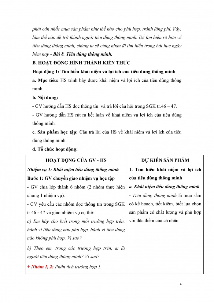 Giáo án và PPT Công dân 9 cánh diều bài 8: Tiêu dùng thông minh