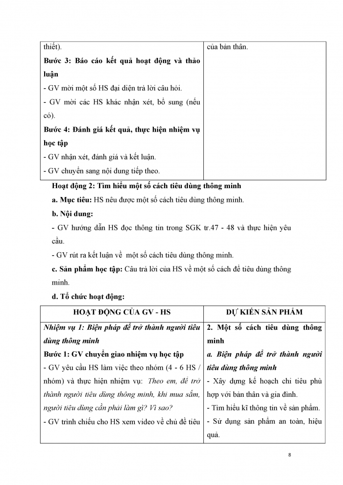 Giáo án và PPT Công dân 9 cánh diều bài 8: Tiêu dùng thông minh