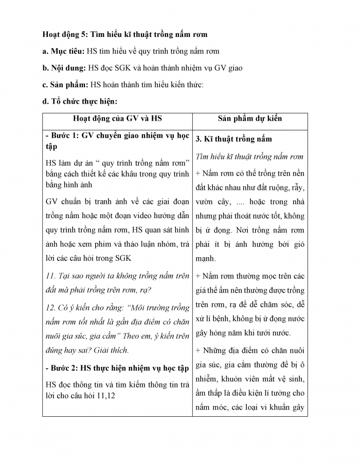 Giáo án và PPT KHTN 6 chân trời Bài 28: Nấm