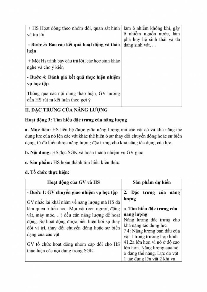 Giáo án và PPT KHTN 6 chân trời Bài 41: Năng lượng