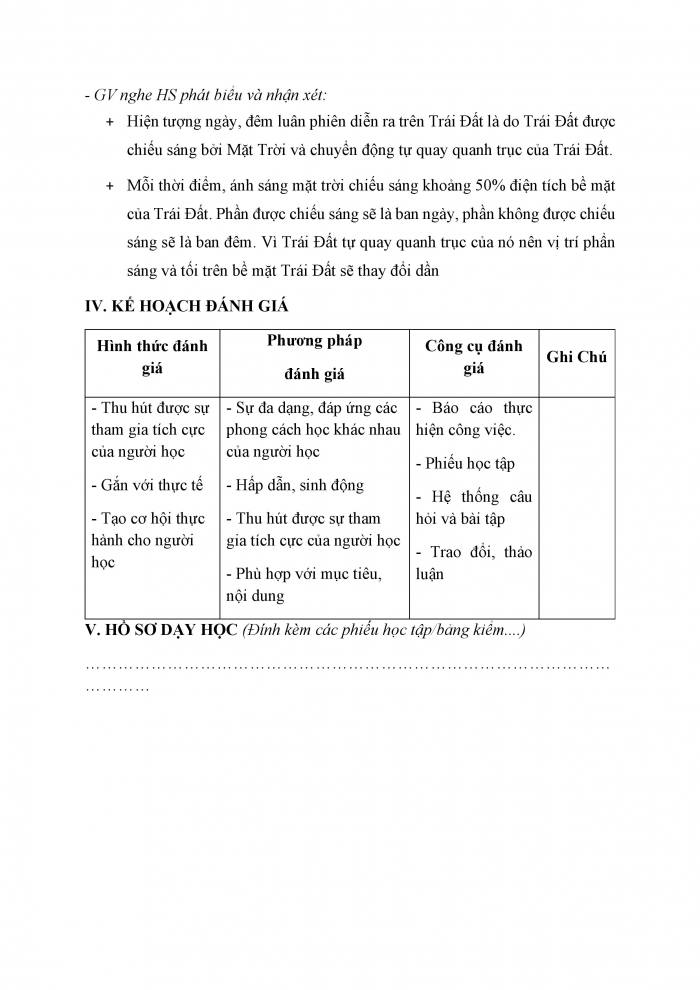 Giáo án và PPT KHTN 6 chân trời Bài 43: Chuyển động nhìn thấy của Mặt Trời