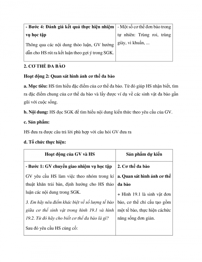 Giáo án và PPT đồng bộ Sinh học 6 chân trời sáng tạo