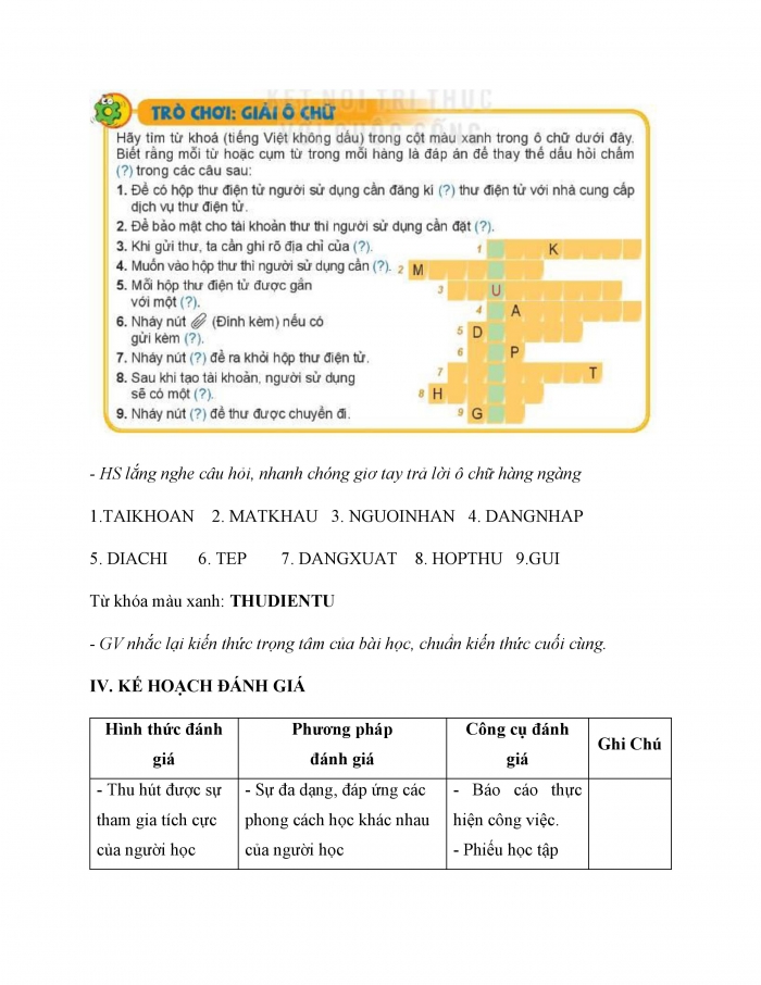 Giáo án và PPT Tin học 6 kết nối Bài 8: Thư điện tử