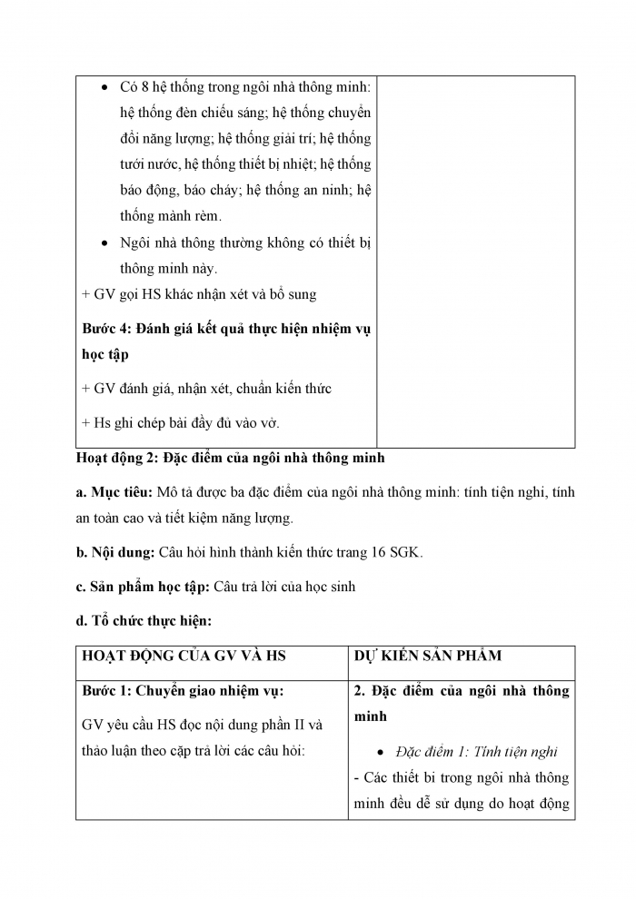 Giáo án và PPT Công nghệ 6 cánh diều Bài 3: Ngôi nhà thông minh