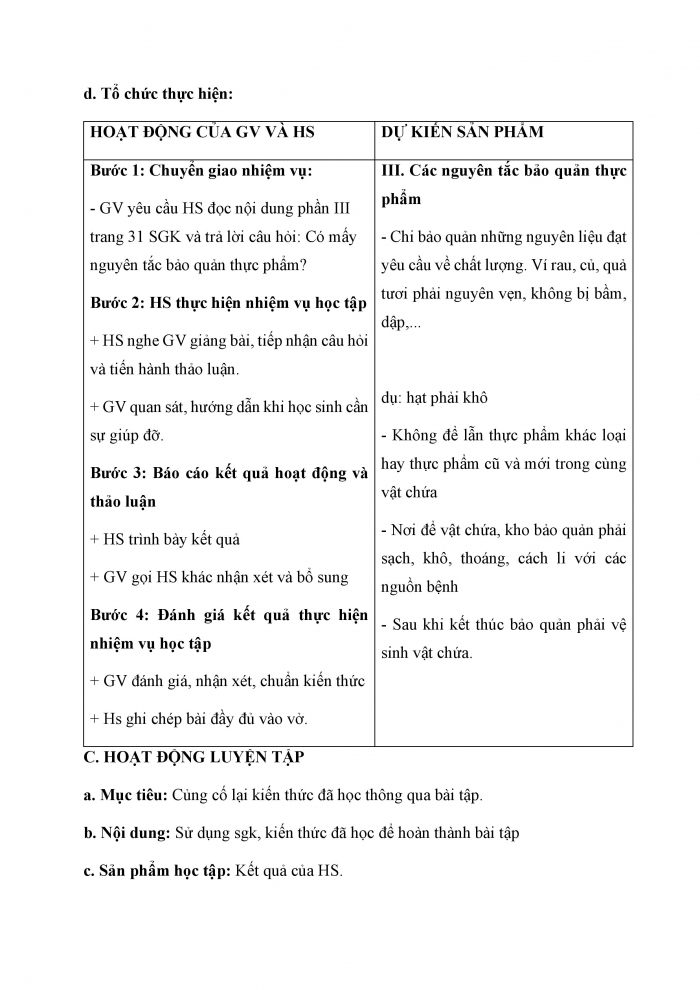 Giáo án và PPT Công nghệ 6 cánh diều Bài 6: Bảo quản thực phẩm