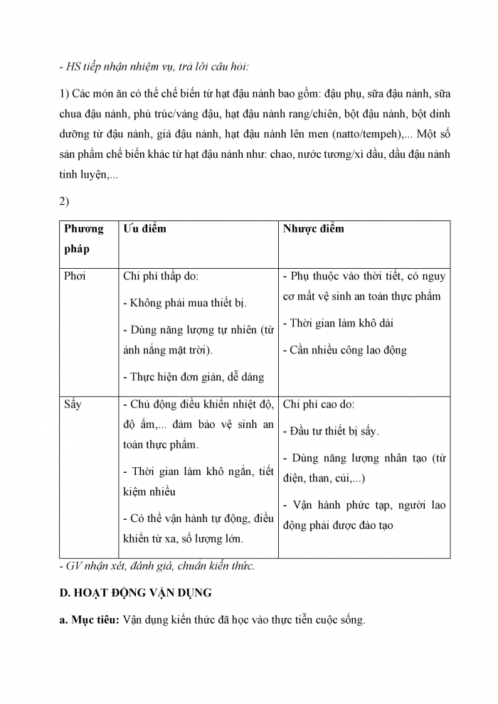 Giáo án và PPT Công nghệ 6 cánh diều Bài 7: Chế biến thực phẩm