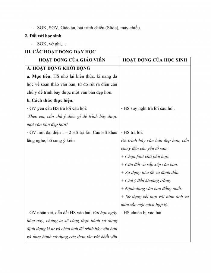 Giáo án và PPT Tin học 5 cánh diều chủ đề E bài 5: Thực hành tổng hợp soạn thảo văn bản