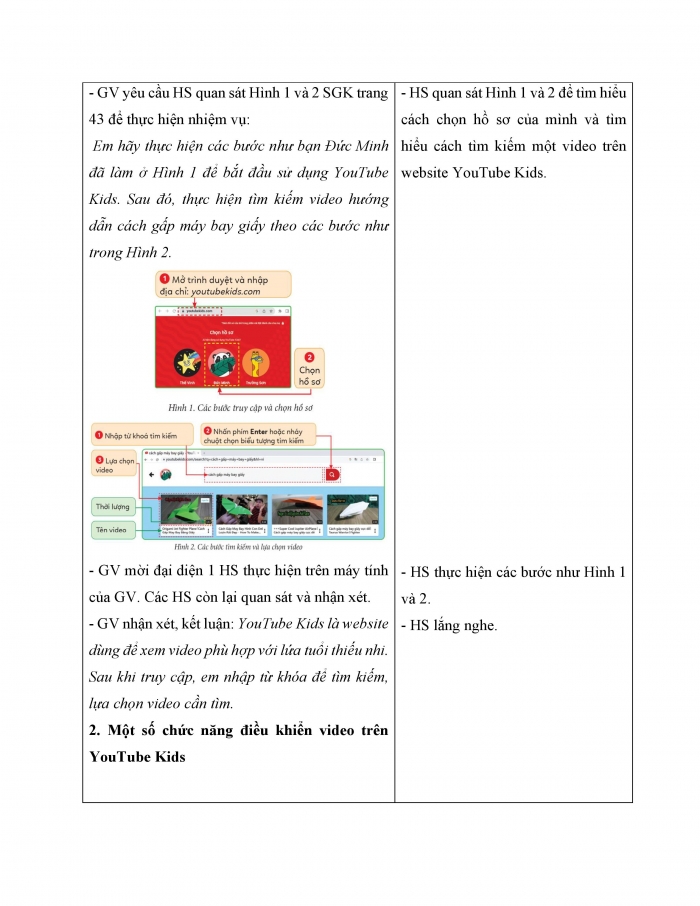 Giáo án và PPT Tin học 5 cánh diều chủ đề E lựa chọn 2 bài 1: Sử dụng website YouTube Kids