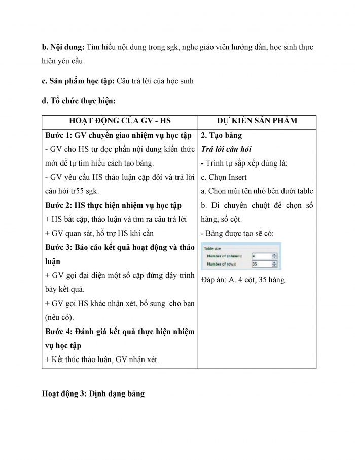 Giáo án và PPT Tin học 6 kết nối Bài 12: Trình bày thông tin ở dạng bảng