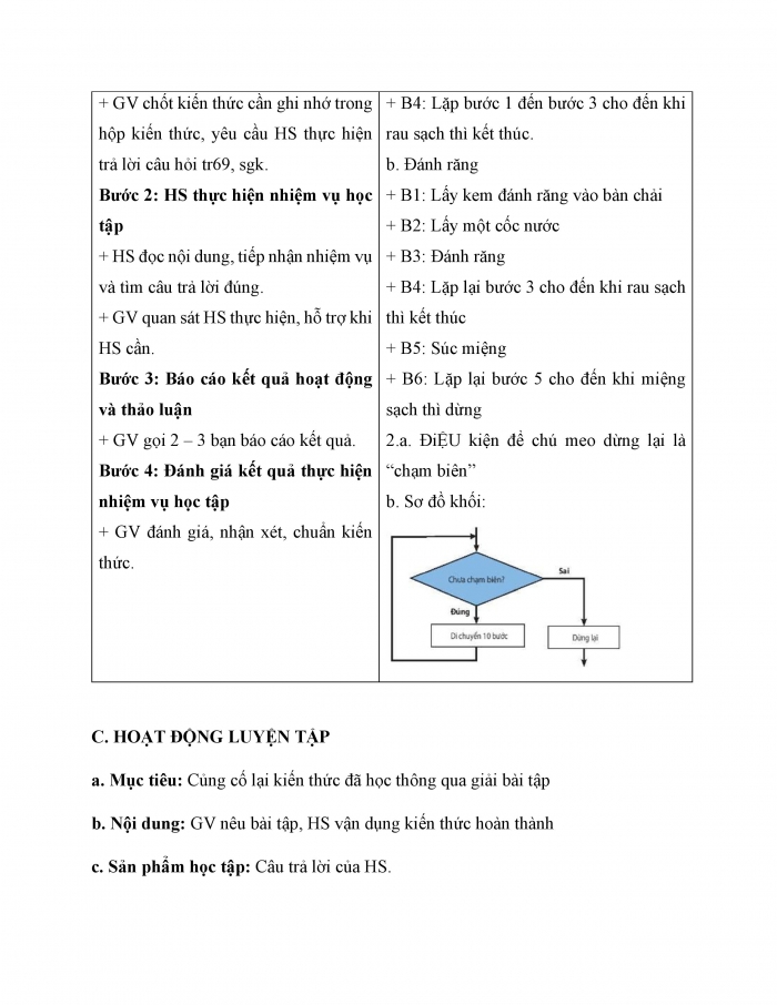 Giáo án và PPT Tin học 6 kết nối Bài 16: Các cấu trúc điều khiển