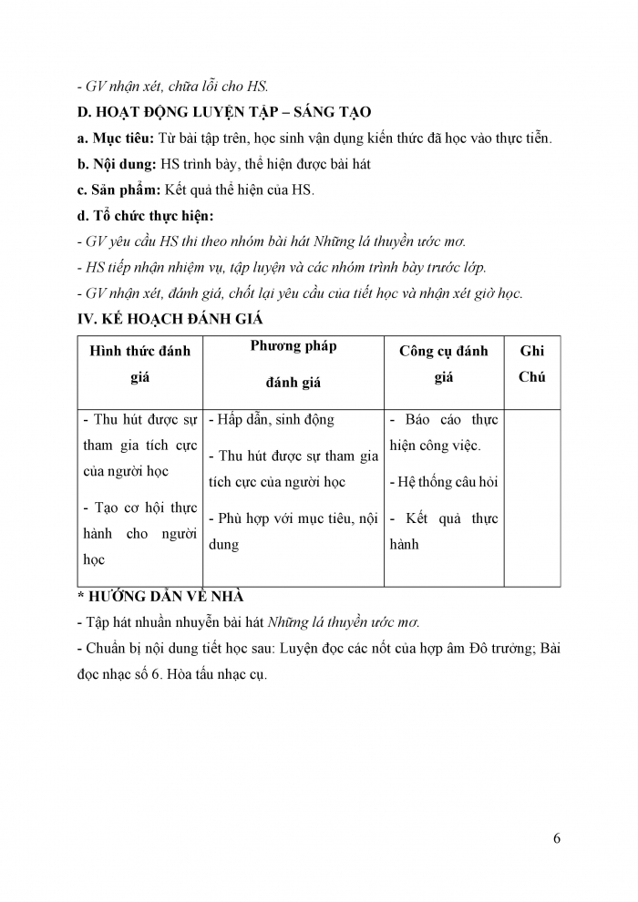 Giáo án và PPT Âm nhạc 6 cánh diều Chủ đề 6: Ước mơ