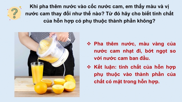 Giáo án PPT KHTN 6 kết nối Bài 16: Hỗn hợp các chất