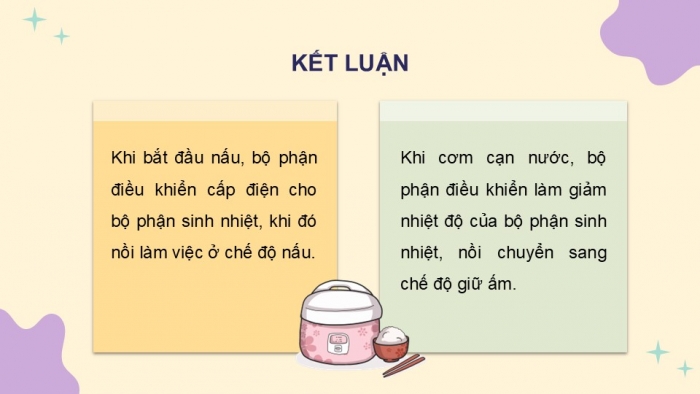 Giáo án PPT Công nghệ 6 kết nối Bài 12: Nồi cơm điện