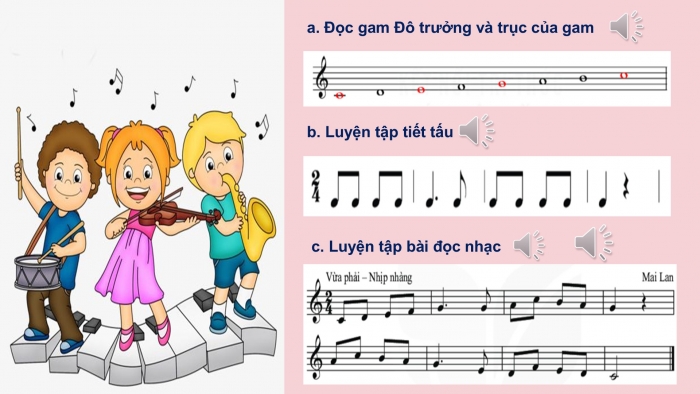 Giáo án PPT Âm nhạc 6 kết nối Tiết 3: Các thuộc tính cơ bản của âm thanh có tính nhạc, Bài đọc nhạc số 1