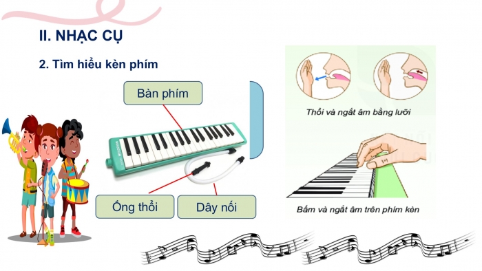 Giáo án PPT Âm nhạc 6 kết nối Tiết 7: Kí hiệu âm bằng hệ thống chữ cái Latin, Recorder hoặc kèn phím