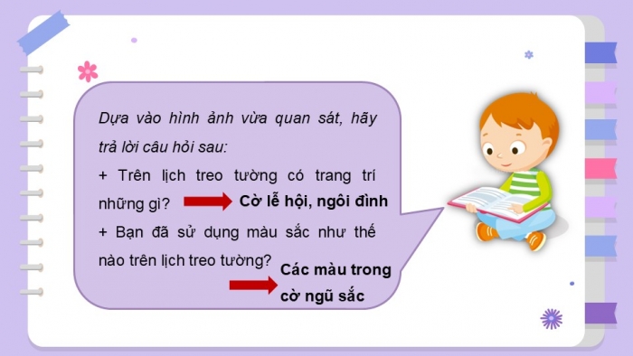 Giáo án PPT Mĩ thuật 6 kết nối Bài 12: Màu sắc lễ hội trong thiết kế lịch treo tường