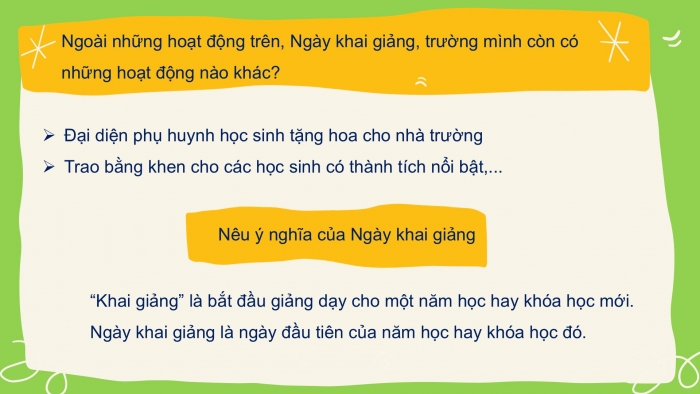 Giáo án PPT Tự nhiên và Xã hội 2 cánh diều Bài 5: Một số sự kiện ở trường học