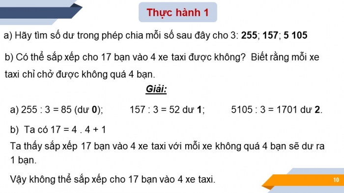 Giáo án PPT Toán 6 chân trời Bài 6: Chia hết và chia có dư. Tính chất chia hết của một tổng