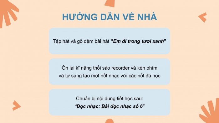 Giáo án PPT Âm nhạc 6 chân trời Tiết 24: Sáo recorder và Kèn phím Bài thực hành số 5