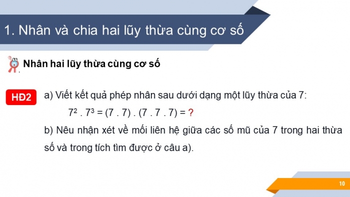 Giáo án PPT Toán 6 kết nối Bài 6: Luỹ thừa với số mũ tự nhiên