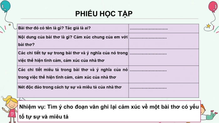 Giáo án PPT Ngữ văn 6 kết nối Bài 2: Viết đoạn văn ghi lại cảm xúc về một bài thơ có yếu tố tự sự và miêu tả