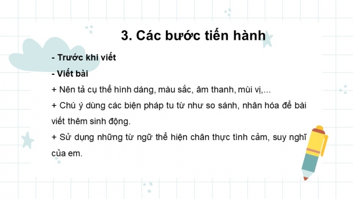 Giáo án PPT Ngữ văn 6 kết nối Bài 5: Viết bài văn tả cảnh sinh hoạt