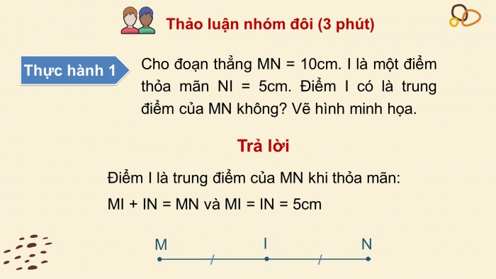 Giáo án PPT Toán 6 chân trời Bài 5: Trung điểm của đoạn thẳng