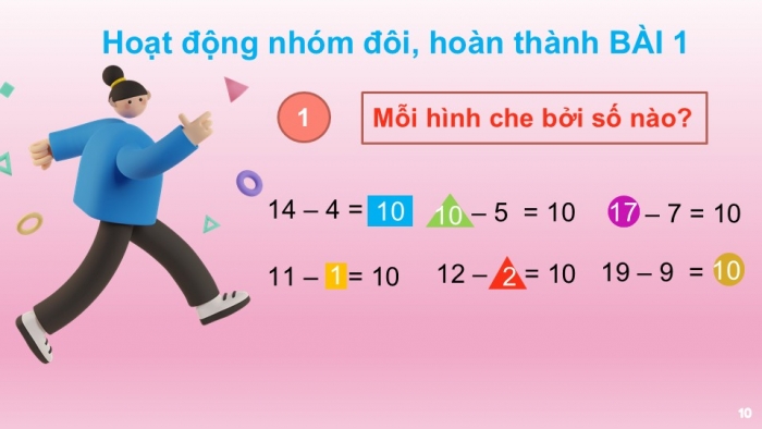 Giáo án PPT Toán 2 chân trời bài Phép trừ có hiệu bằng 10