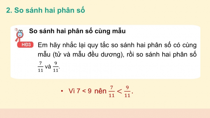 Giáo án PPT Toán 6 kết nối Bài 24: So sánh phân số. Hỗn số dương