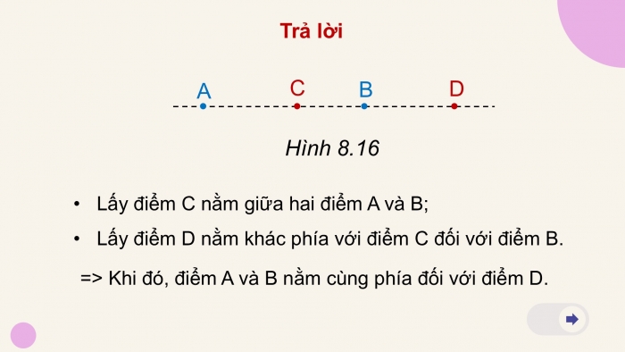 Giáo án PPT Toán 6 kết nối Bài 33: Điểm nằm giữa hai điểm. Tia