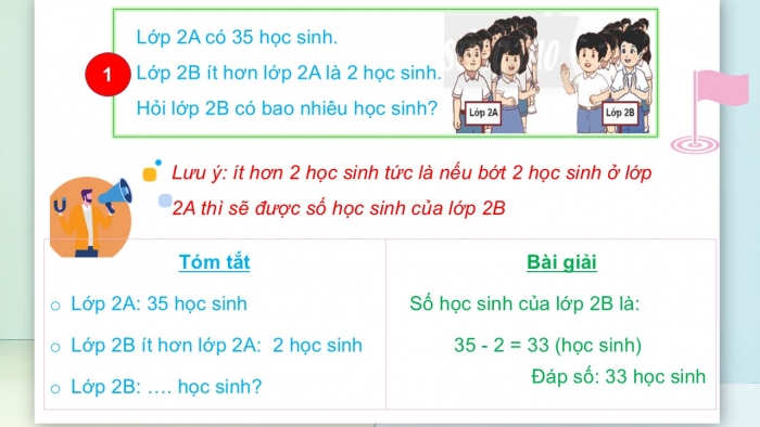 Giáo án PPT Toán 2 chân trời bài Bài toán ít hơn