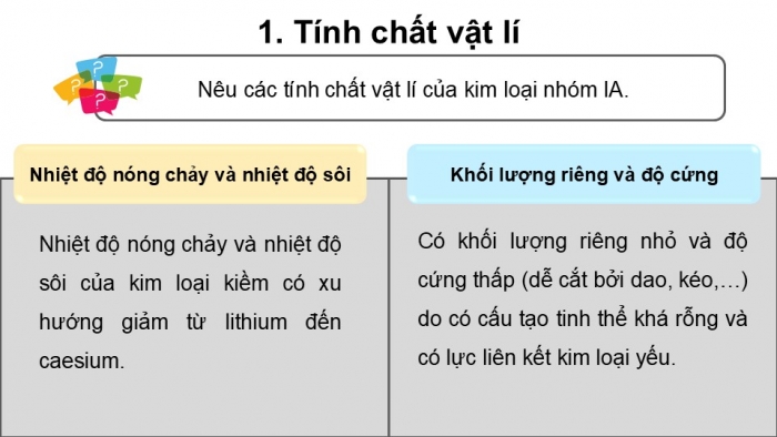 Giáo án điện tử Hóa học 12 cánh diều Bài 17: Nguyên tố nhóm IA