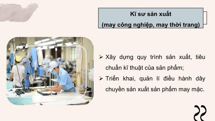 Giáo án điện tử Công nghệ 9 Cắt may Chân trời Chủ đề 4: Ngành nghề liên quan đến cắt may thời trang