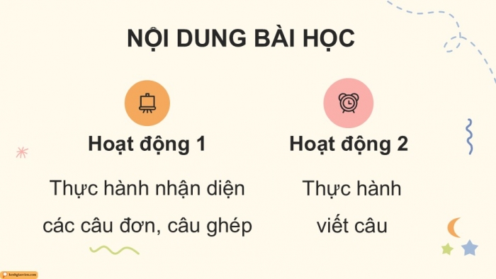 Giáo án điện tử Tiếng Việt 5 cánh diều Bài 11: Luyện tập về câu đơn và câu ghép