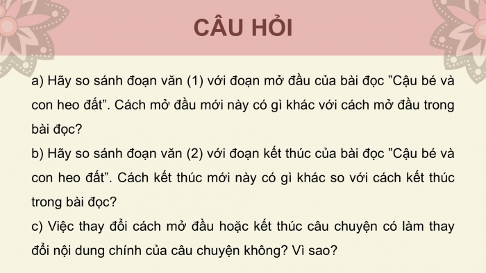 Giáo án điện tử Tiếng Việt 5 cánh diều Bài 14: Kể chuyện sáng tạo (Thay đổi cách mở đầu và kết thúc câu chuyện)