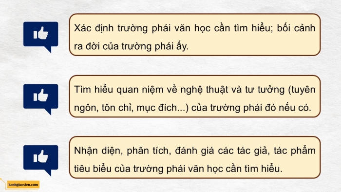 Giáo án điện tử chuyên đề Ngữ văn 12 cánh diều CĐ 3 Phần II: Tìm hiểu phong cách sáng tác của một trường phái văn học