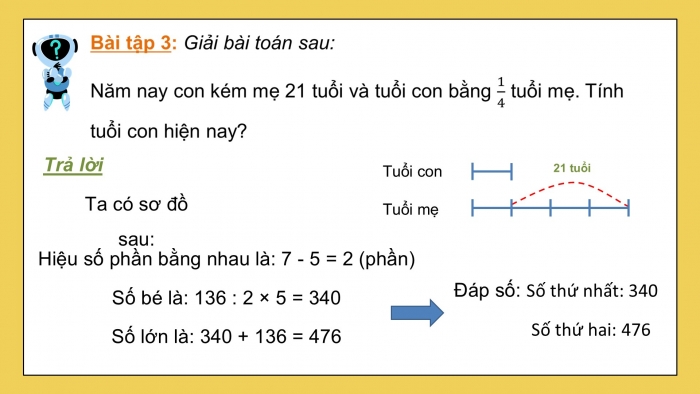 Giáo án PPT dạy thêm Toán 5 Kết nối bài 39: Tìm hai số khi biết hiệu và tỉ số của hai số đó