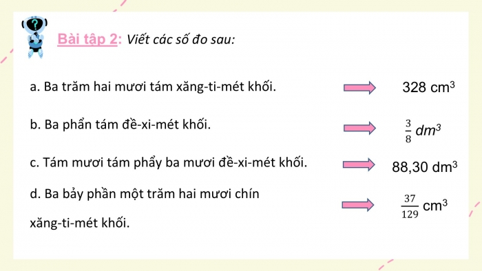 Giáo án PPT dạy thêm Toán 5 Kết nối bài 46: Xăng-ti-mét khối. Đề-xi-mét khối