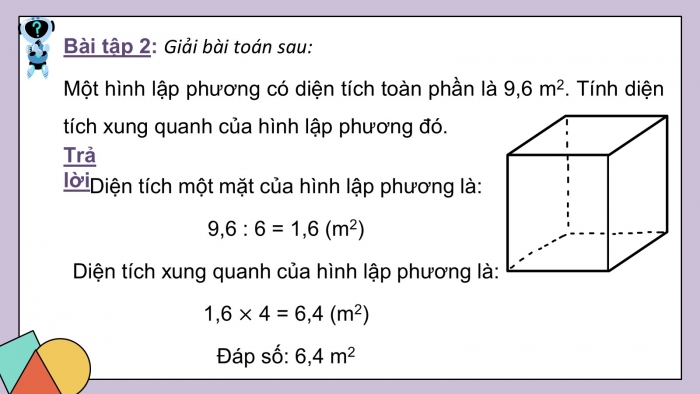 Giáo án PPT dạy thêm Toán 5 Kết nối bài 51: Diện tích xung quanh và diện tích toàn phần của hình lập phương