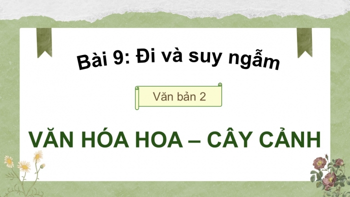 Giáo án điện tử Ngữ văn 9 kết nối Bài 9: Văn hóa hoa – cây cảnh (Trần Quốc Vượng)