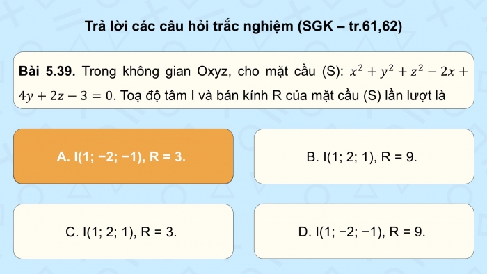 Giáo án điện tử Toán 12 kết nối Bài tập cuối chương V