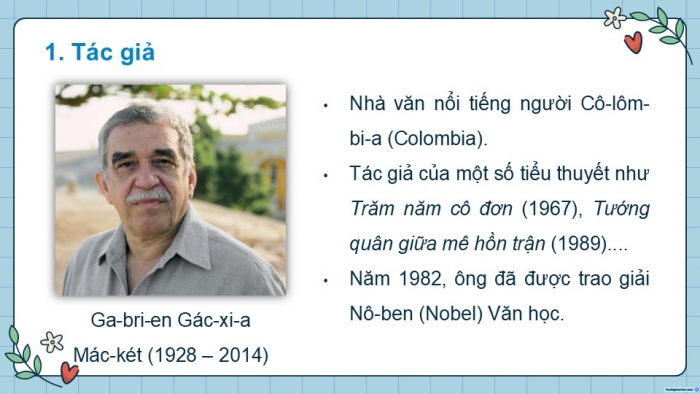 Giáo án PPT dạy thêm Ngữ văn 9 Chân trời bài 6: Đấu tranh cho một thế giới hoà bình (G. G. Mác-két)