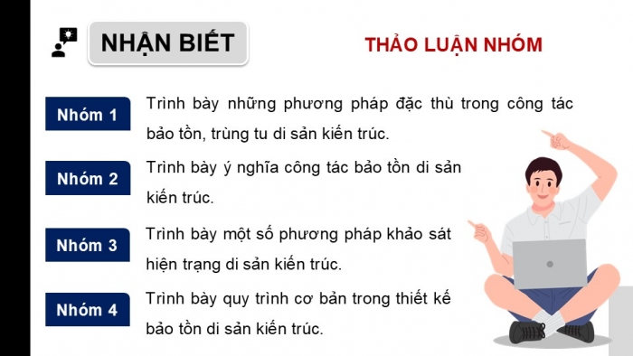 Giáo án điện tử Mĩ thuật 12 Kiến trúc Kết nối Bài 2: Thiết kế bảo tồn di sản kiến trúc