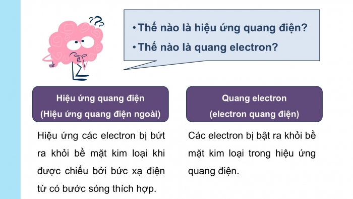 Giáo án điện tử chuyên đề Vật lí 12 chân trời Bài 7: Hiệu ứng quang điện và năng lượng của photon