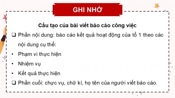 Giáo án điện tử Tiếng Việt 5 cánh diều Bài 16: Viết báo cáo công việc