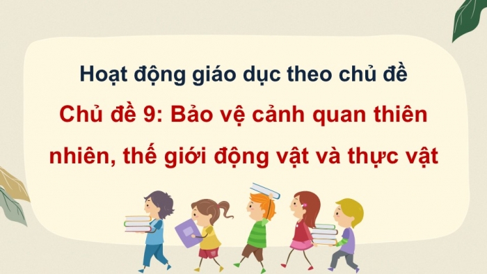 Giáo án điện tử Hoạt động trải nghiệm 12 chân trời bản 1 Chủ đề 9: Bảo vệ cảnh quan thiên nhiên, thế giới động vật và thực vật (P1)