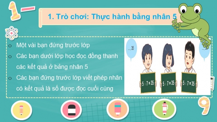 Giáo án PPT Toán 2 chân trời bài Bảng nhân 5