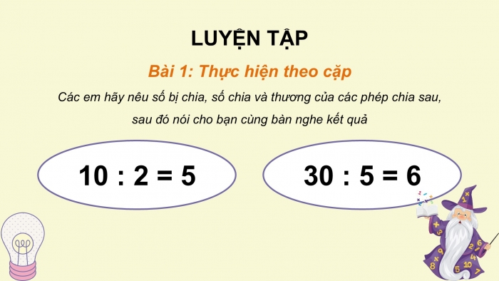 Giáo án PPT Toán 2 cánh diều bài Số bị chia – Số chia – Thương