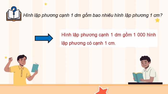 Giáo án điện tử Toán 5 kết nối Bài 46: Xăng-ti-mét khối. Đề-xi-mét khối